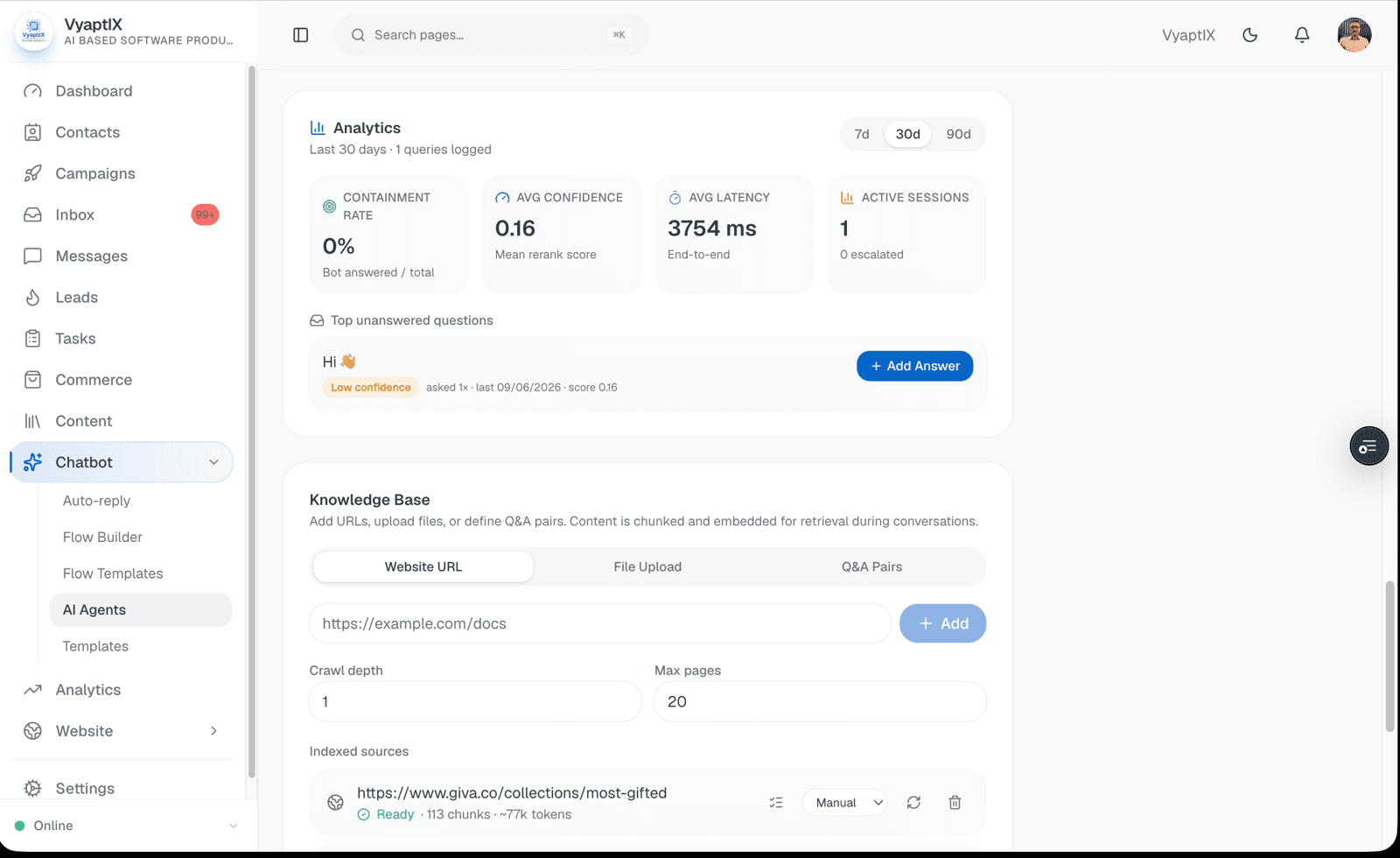 An AI agent that answers every chat